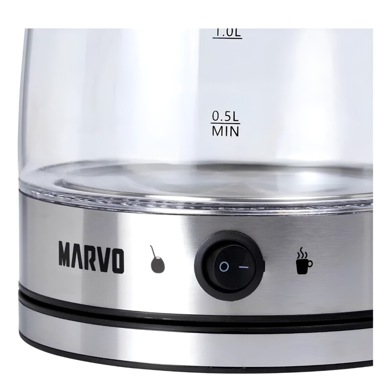 Jarra Eléctrica Marvo Vidrio Acero Inox Con Selector 1.8l Jarra Eléctrica Marvo Vidrio Acero Inox Con Selector 1.8l
