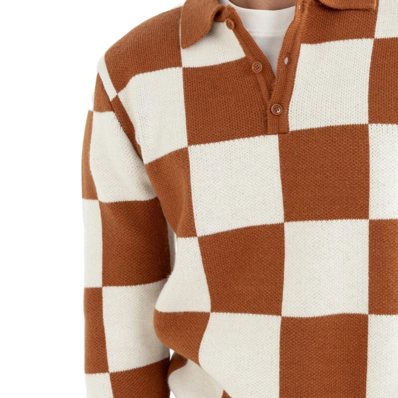 Buzo Rhythm Rhumba Check Polo - Marrón Buzo Rhythm Rhumba Check Polo - Marrón