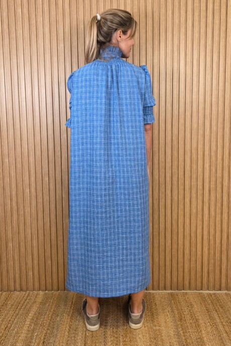 Vestido Maldivas Cuadros Azul