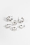 Set de 3 aros texture plateado