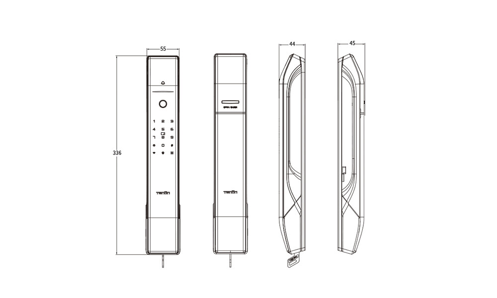 TENON Cerradura A7x BLACK C/FACIAL Tenon Cerradura A7x Black C/facial