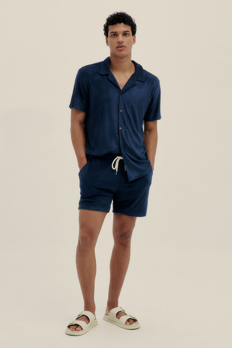 TOWEL CAMP-COLLAR SHIRT Navy