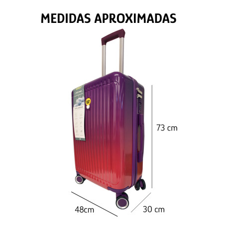 Set X3 Valijas G, M, Ch Rígidas 4 Ruedas 360 Con Candado Tsa Purpura/rojo