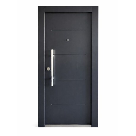 PUERTA BLINDADA 2.05 X 90 NEGRA 35 K CON BARRAL - DERECHA PUERTA BLINDADA 2.05 X 90 NEGRA 35 K CON BARRAL - DERECHA