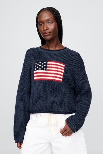 Buzo Algodón Bandera Usa Mujer Navy Uniform