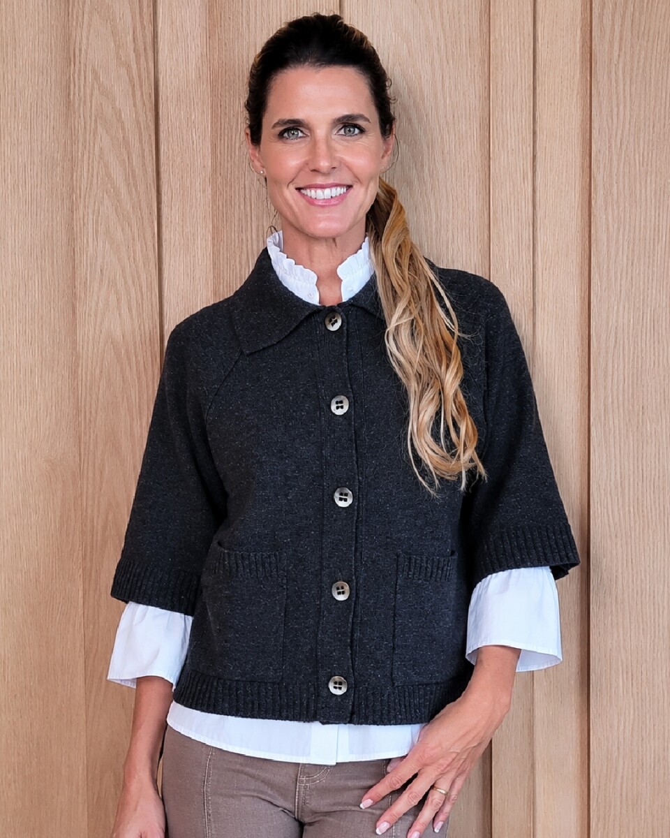 Cardigan Manchester Lambswool - Charcoal 