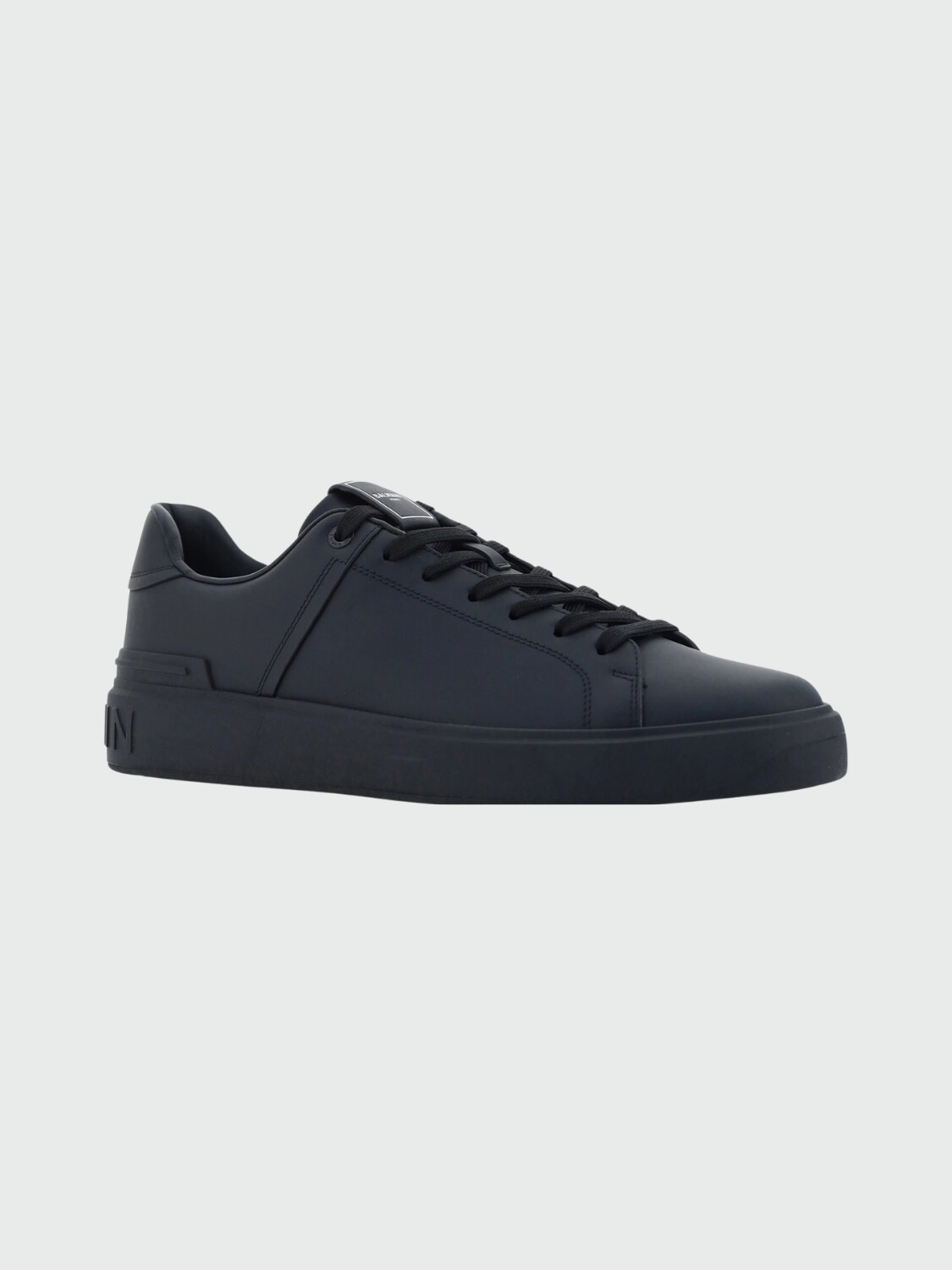 Balmain - Championes de cuero acordonados - B-Court Negro