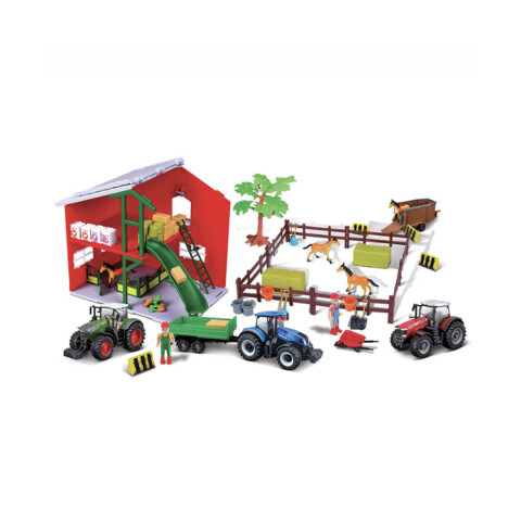 Bburago Juego de Granja Establo con Tractor Fendt FarmLand U