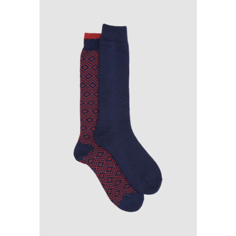 Medias 2 pack una lisa mas una con diseño y felpa interior Variante 26