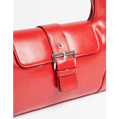 Cartera City Con Solapa Rojo Cereza