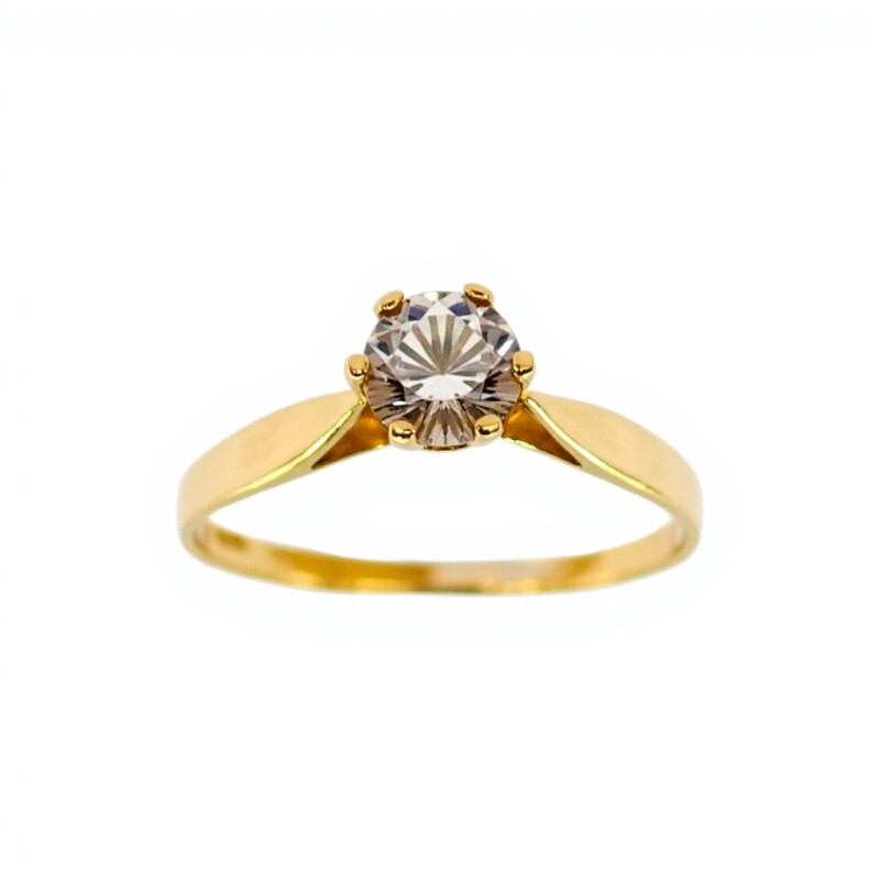 Anillo Solitario-Oro bajo-Piedra Zirconia-AN8095 conpiedra