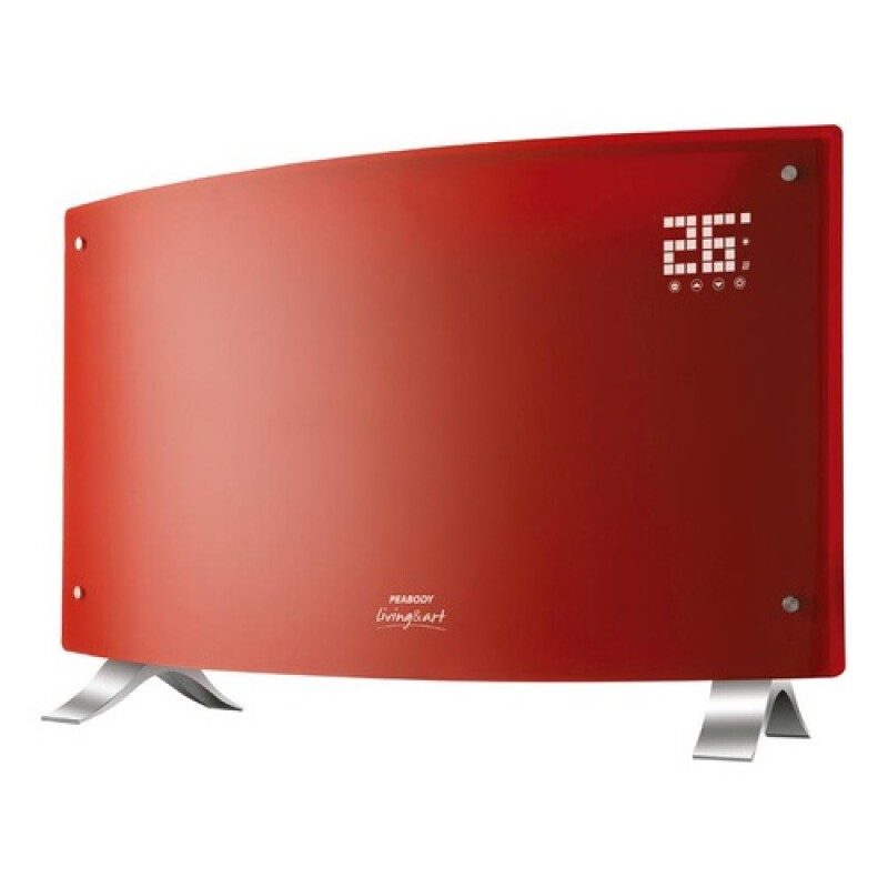 Vitroconvector curvo Peabody con display y control remoto 2000W Rojo