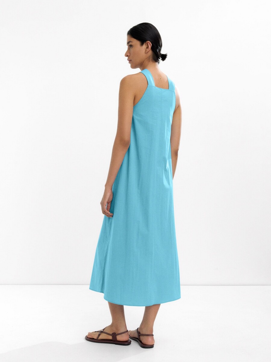 Vestido Fluido Halter azul