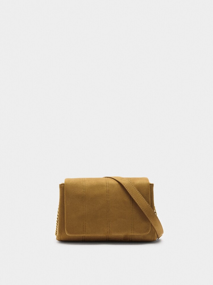 Bolso De Hombro Acolchado Con Solapa camel