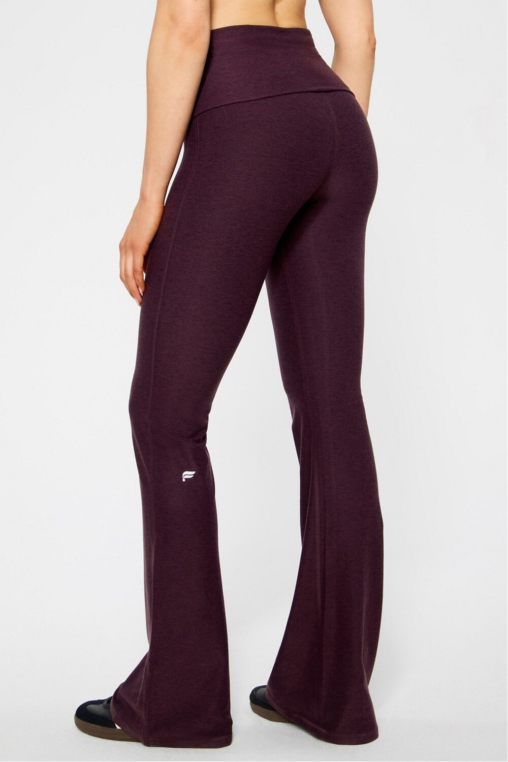 Leggings Flare Cloud Jersey Foldover Mujer Oxblood Heather