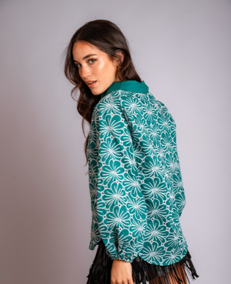 Camisa Francia verde petróleo