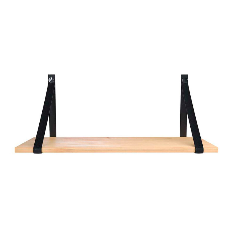 Estante con correas de cuero NEGRO