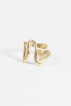 Anillo ola acero dorado