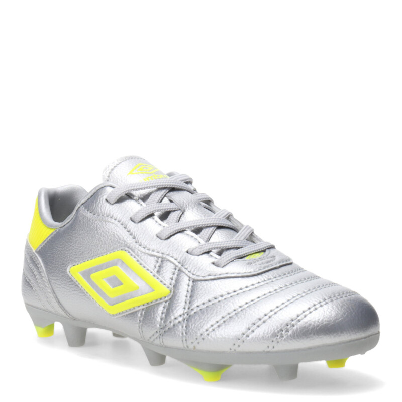 Championes de Fútbol 11 Infantiles Umbro Touch HG Plateado - Amarillo Fluor