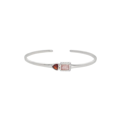 Pulsera Karvik Granate y cuarzo cherry Plata 925 0