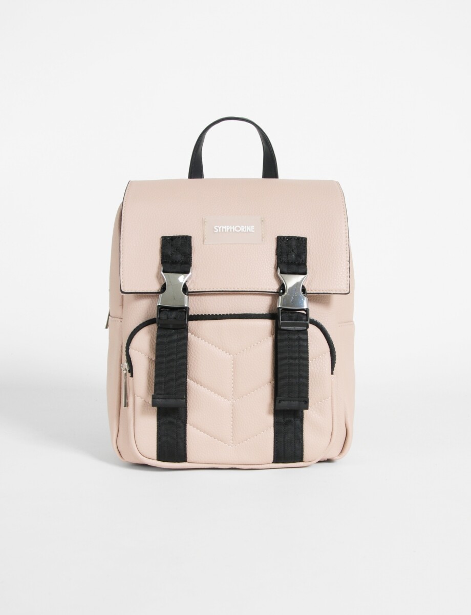 Mochila con broches - beige 
