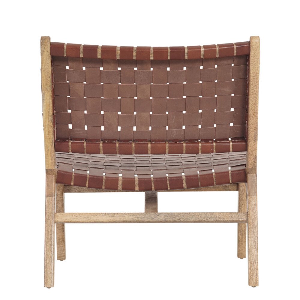 BUTACA CUERO-Y-MADERA MARRON KAIA