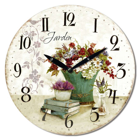 Reloj De Pared Mdf D28.8X3.5Cm Floral Vintage