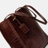 Shopper Vera En Cuero Grabado Croco Red Tabaco