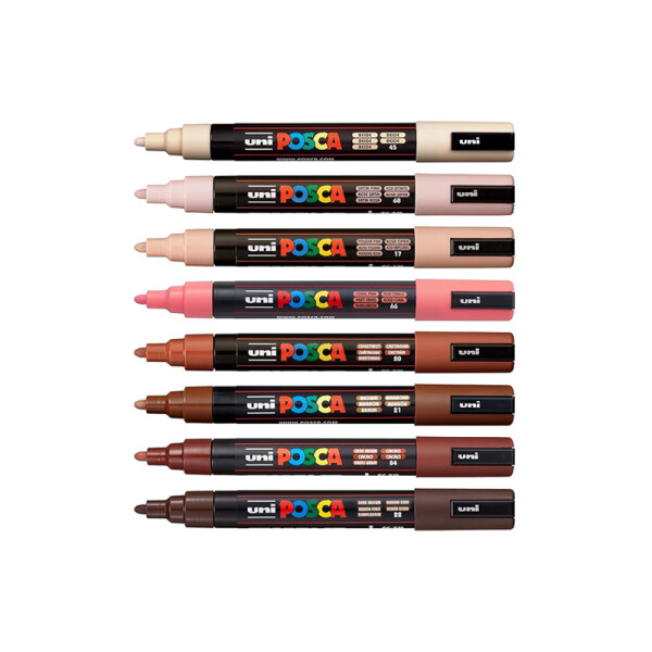 Marcadores Uni Posca PC-5M x8 colores Retrato