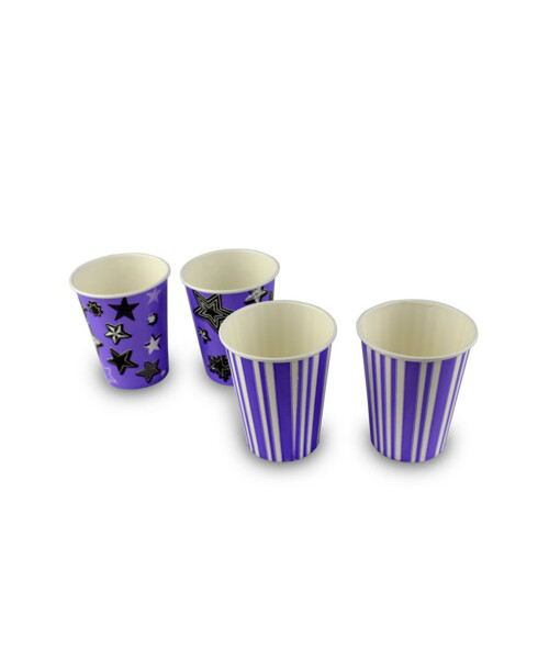 VASO POLIPAPEL 8 OZ VIOLETA LINES