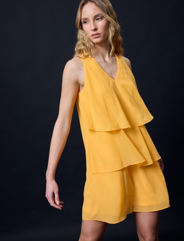 Vestido Capas ANARANJADO