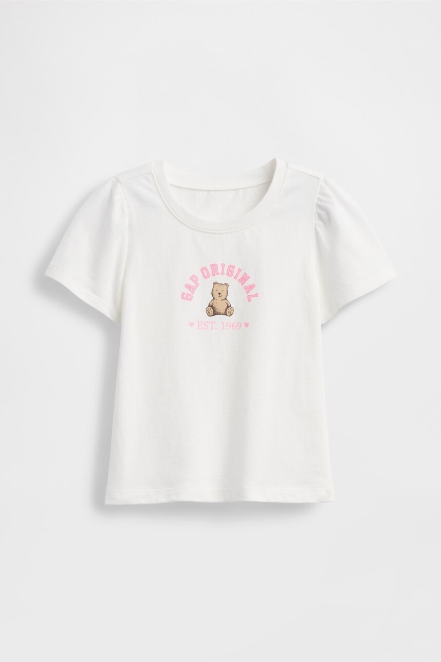 Remera Logo Gap Toddler Niña New Off White