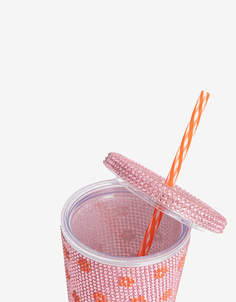 Artículos cocina Vasos y Botellas Vaso Strass Flores - Combinacion Bicolor