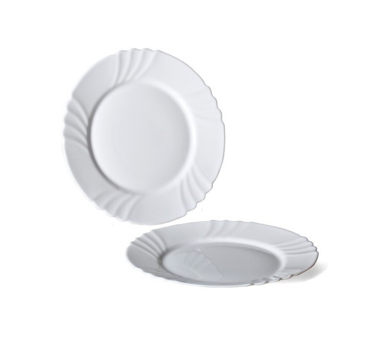 Plato Llano Ebro Blanco 25 cm con Relieve Decorativo 