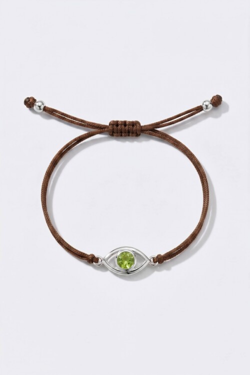 Pulsera ajustable cord ojito plateado