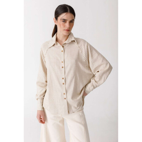 Camisa Raglan Rayas Beige