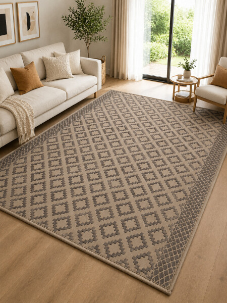 ALFOMBRA MANOR ROMBOS MARRON