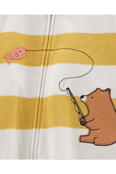 Pijama una pieza de micropolar con pie, estampa oso Pijama una pieza de micropolar con pie, estampa oso