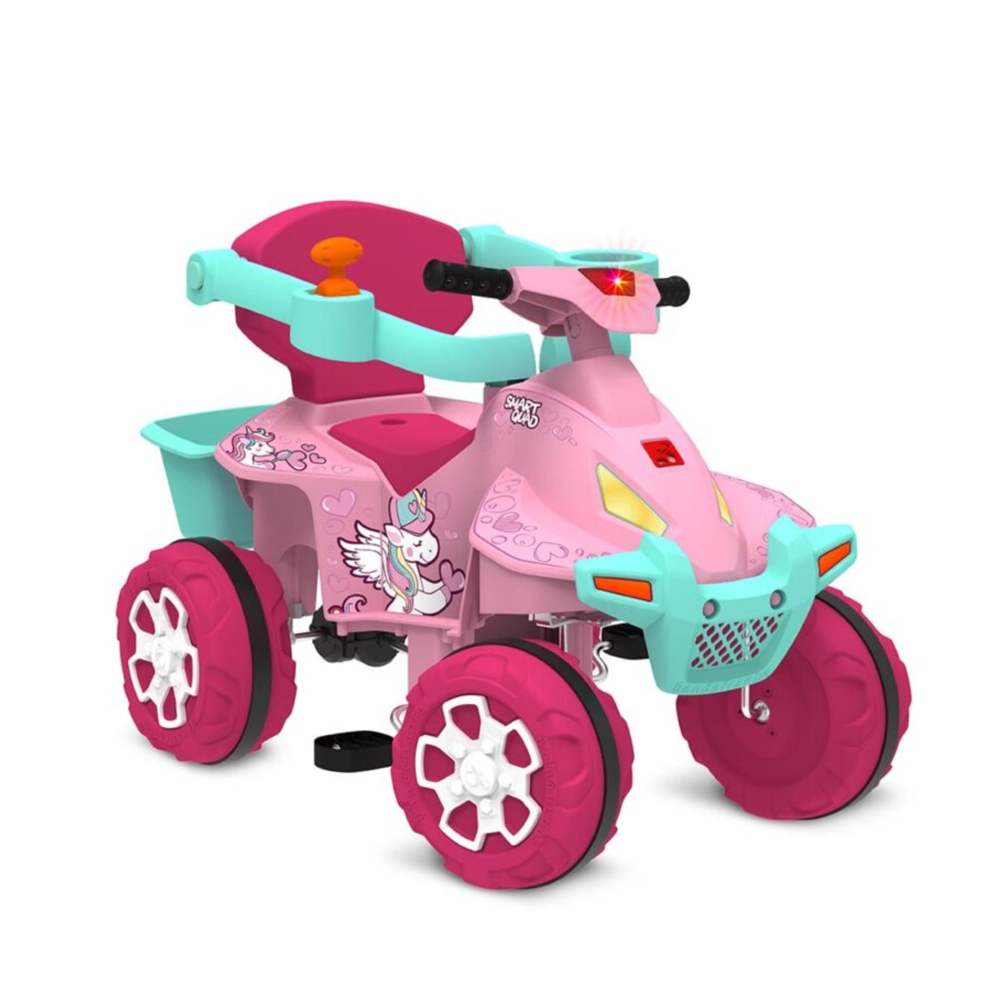 Педальная машинка Smart Quad, прогулочная, розовая, 1220