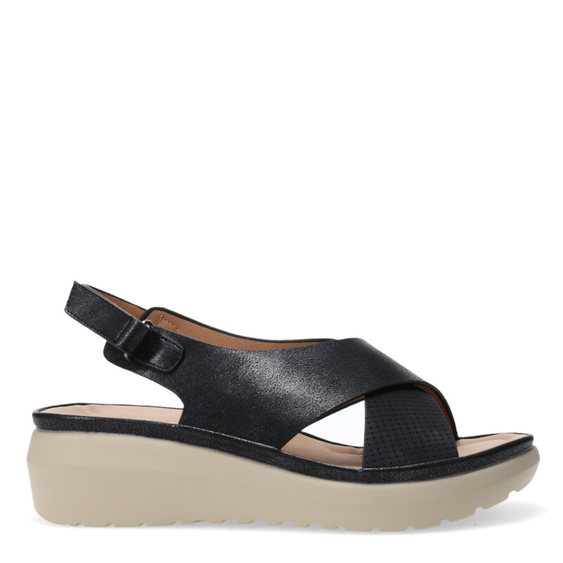 Sandalias de Mujer Lady Confort CAZENAC con tiras cruzadas Negro