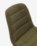 Taburete Zunilda de chenilla verde oscuro y acero con acabado negro mate altura 65 cm