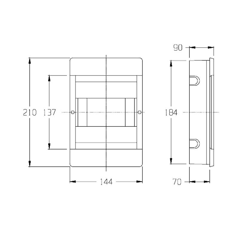 TABLERO EMB. PLASTICO DIN 5TM TRANSPARENTE TABLERO EMB. PLASTICO DIN 5TM TRANSPARENTE