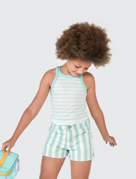 MUSCULOSA INFANTIL A RAYAS VERDE