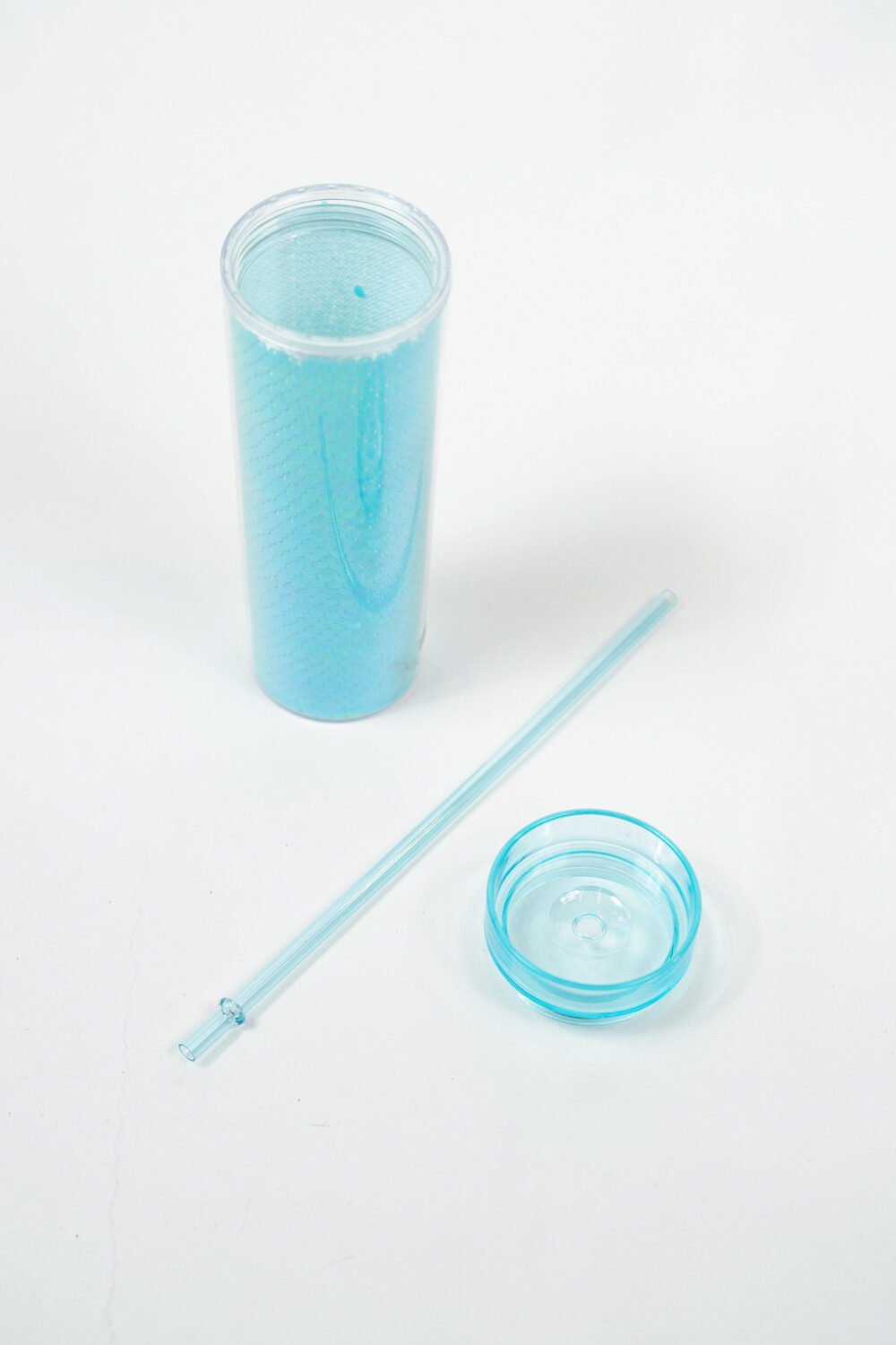 Vaso Con Tapa + Sorbito Gaiman Azul
