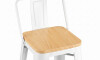 Taburete Con Respaldo Madera - Tolix Blanco