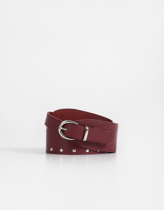 Cinturones y Fajas Tendencia Faja Con Tachas - Rojo Burdeaux