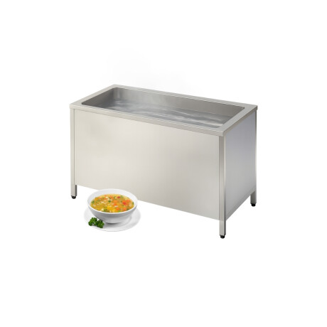 Mesa Buffet Caliente Interior Neutro de Acero Inoxidable 190 x 70 x 85 cm 5 GN 1/1 Mesa Buffet Caliente Interior Neutro de Acero Inoxidable 190 x 70 x 85 cm 5 GN 1/1