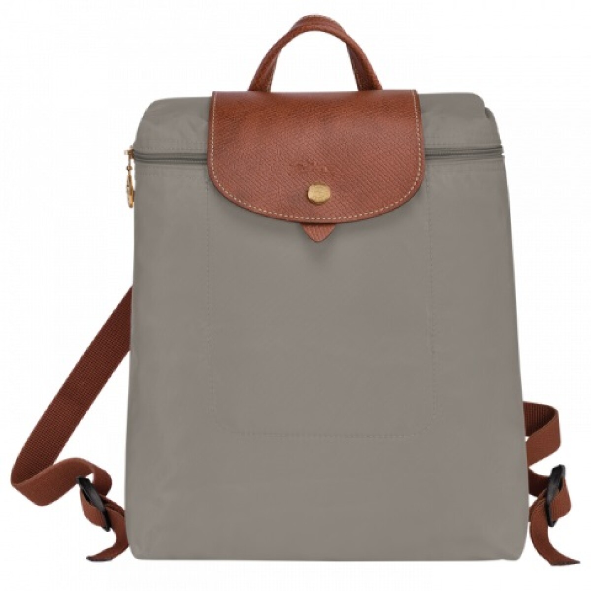 Longchamp -Mochila Longchamp plegable de nylon con cierre, Le pliage M - Gris 