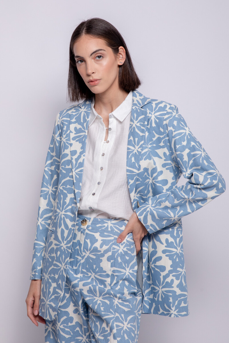 BLAZER HALIFAX PRINT Celeste Grisáceo