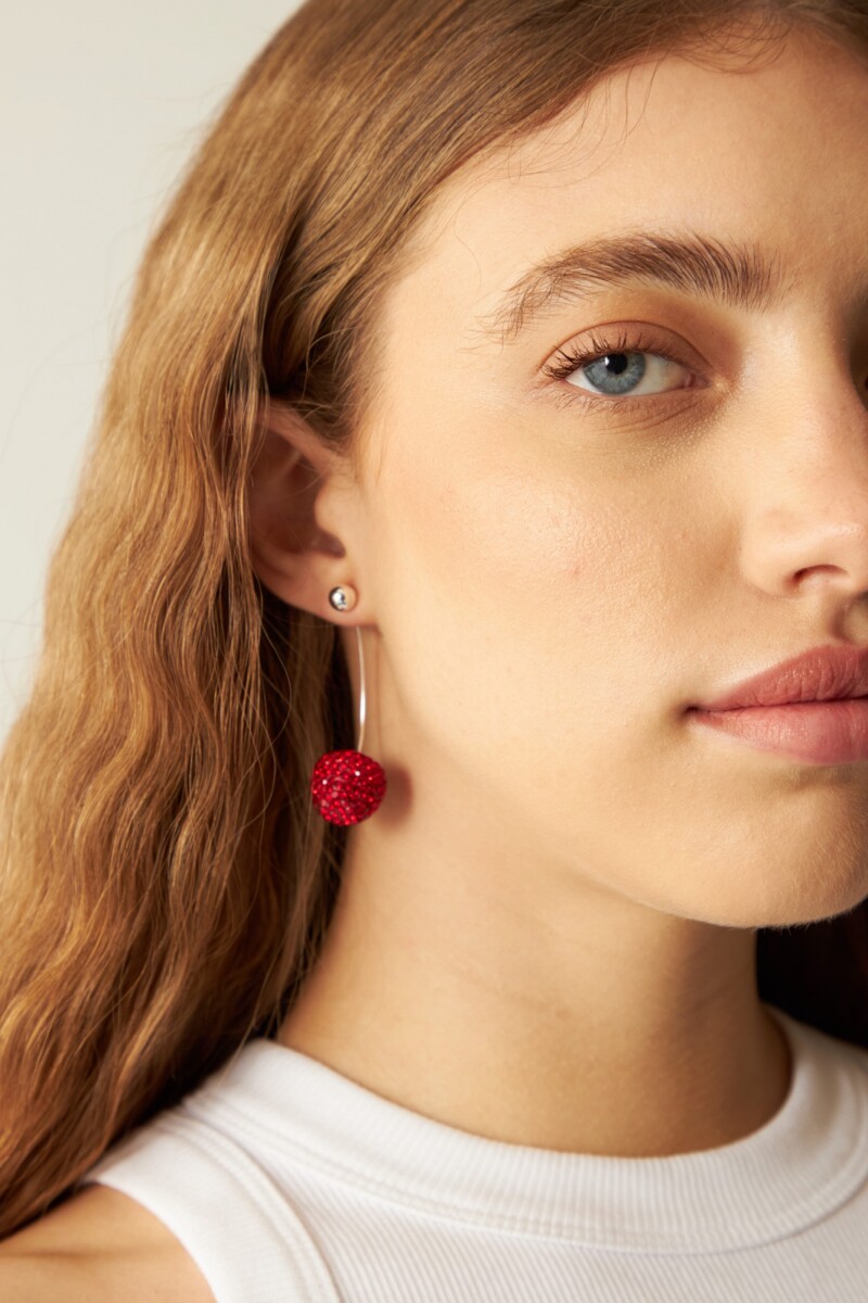 Caravanas cherry - plateado 